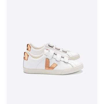 Veja 3-LOCK LEATHER Sneakers Dames White/Orange | NL 604UZG